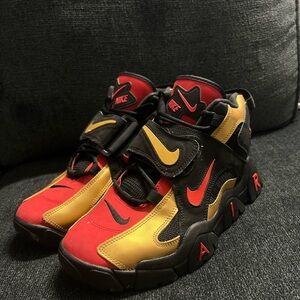 Nike Kids Red, Yellow & Black High-Top Sneakers with Strap Accents